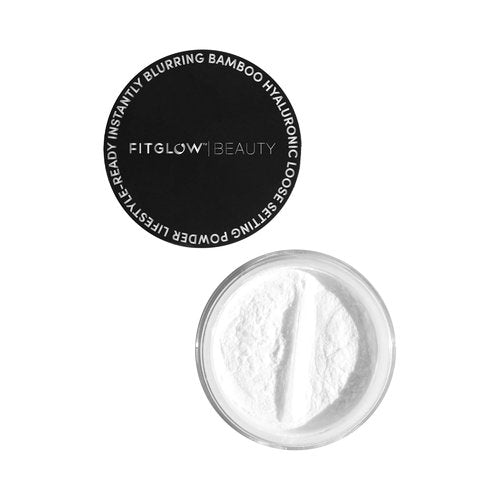 Fitglow Beauty Bamboo Hyaluronic Loose Setting Powder - Translucent Vegan & Organic | Weightless Finish | Pore Blurring | 0.32 oz / 9g