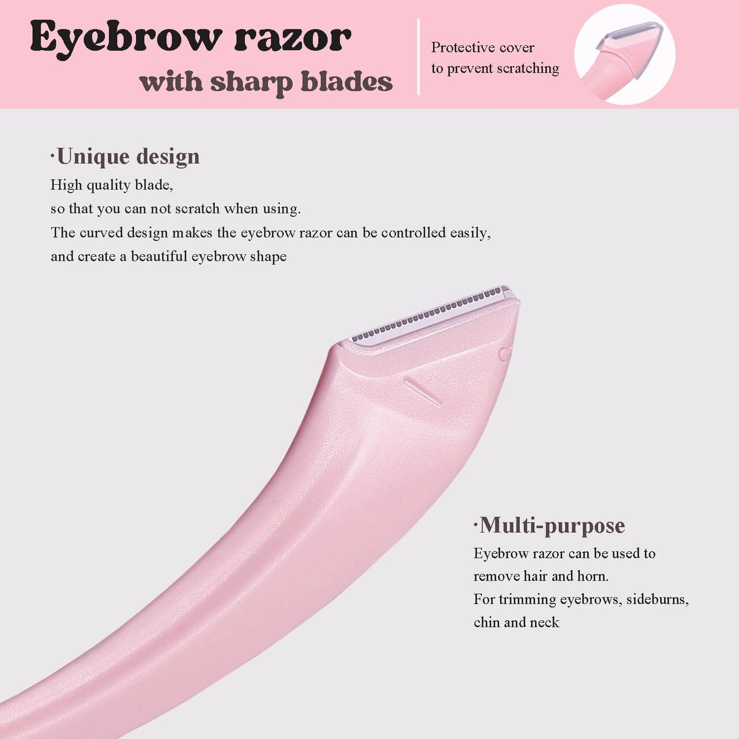 ONEUPIN 7-Piece Professional Eyebrow Grooming Kit with Razor, Tweezer, Eyelash Curler, False Eyelash Tool, Scissors, Comb - Women's Kit (Pink)