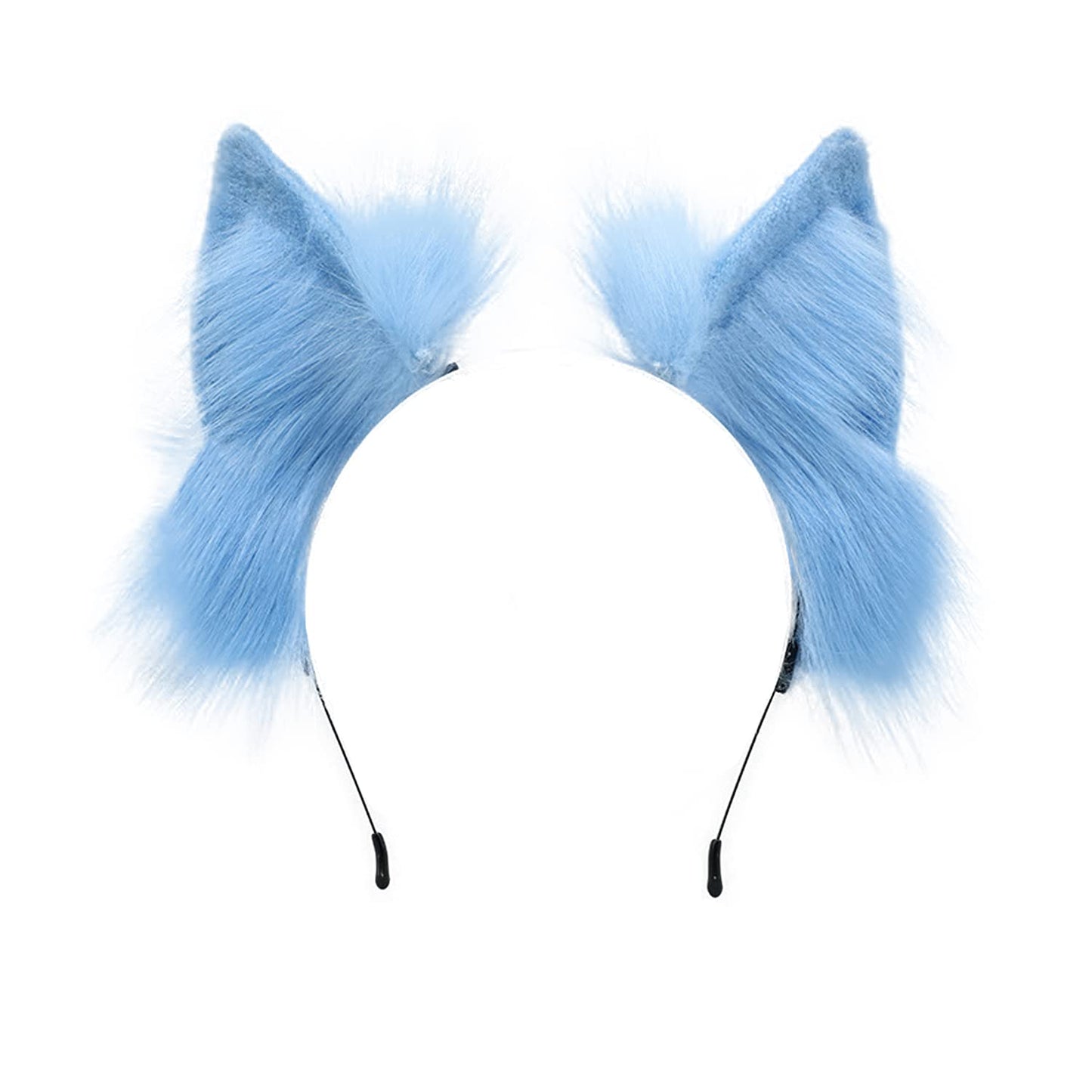 Faylay Wolf/Fox/Cat Ear Cosplay Headwear Girl Accessories Handmade Hairband Furry Ear Faux Fur Headband (04-7 Blue)