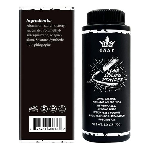 CNNY Matte Hair Styling Powder for Men, Strong Hold Volumizing Powder for Short to Medium Hair, Instant Texture & Thickening