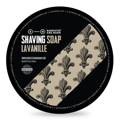 Barrister and Mann Shaving Soap | Luxury Dense, Rich & Creamy Lather Tallow Wet Shave Puck Notes of Lavender, Vanilla, Cedar, Leathery Musk | High Performance Grooming Routine for Men 4 Oz (Lavanille)