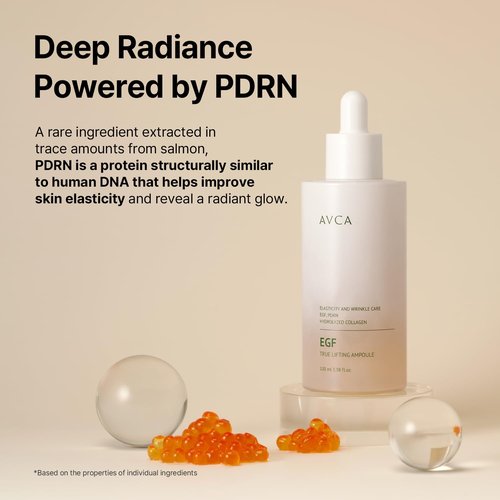 AVCA EGF & PDRN Lifting Serum - Firming & Elasticity Support with Hydrolyzed Collagen | 100ml (3.38 fl. oz)