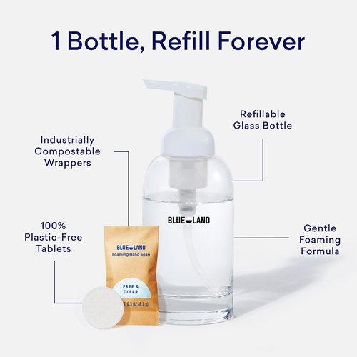 BLUELAND Foaming Hand Soap Tablets - Eco-Friendly Variety Pack Scents | 4 x 9 Fl Oz Refill