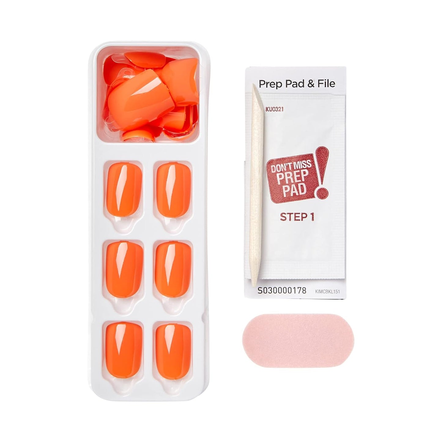 imPRESS Color Press On Nails - Sweet Mango Solid Orange | Short Squoval Design with PureFit Technology & Super Hold Adhesive
