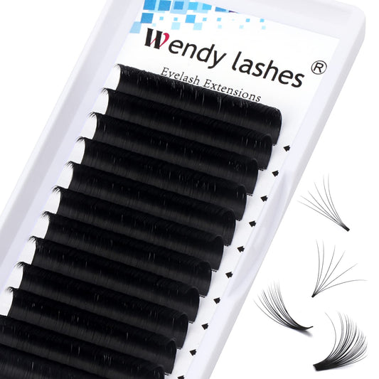 Easy Fan Lash Extensions C Curl Self Fanning Eyelash Extensions 0.07mm Volume Lash Extensions 3D-10D Optinal 11mm Length Eyelash Volume Extensions (0.07-C, 11mm)