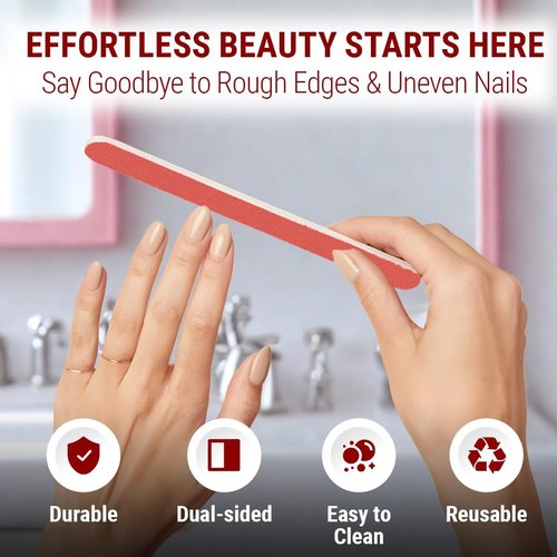 Empyrean Premium Nail Files - Fine 280/320 Extra Fine | Disinfectable & Washable | Pink Cushion File