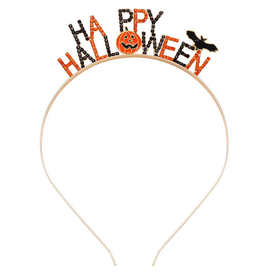 UYT Halloween Headbands Rhinestone Halloween Hairbands for Women Girls Halloween Party Headwear