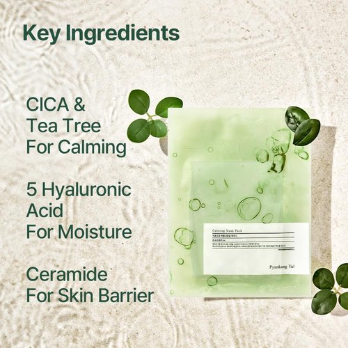 Pyunkang Yul Ceramide Calming Face Mask Pack | 10 PCS of Hydrating Skin Care with Panthenol & Cica