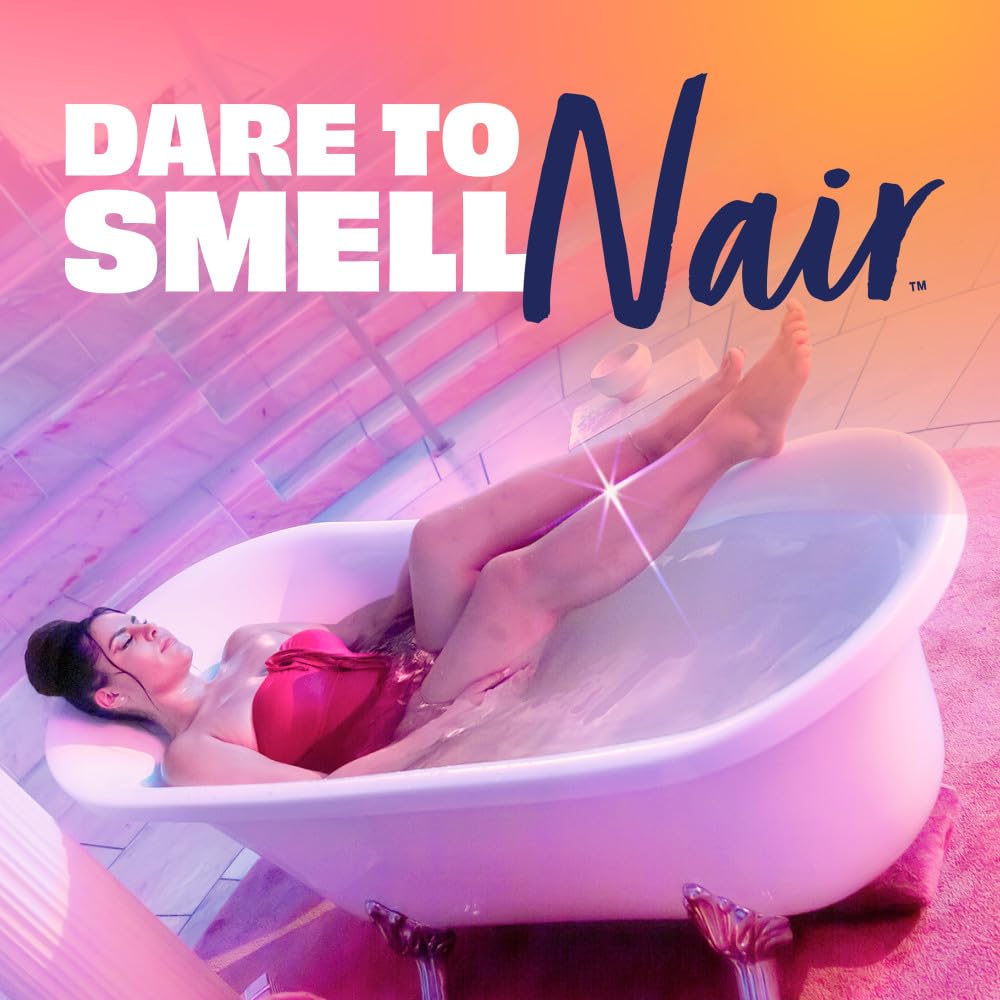 Nair Sensitive Shower Cream Hair Remover with Natural Coconut Oil and Vitamin E, Body Hair Removal Cream for Women, 12 oz