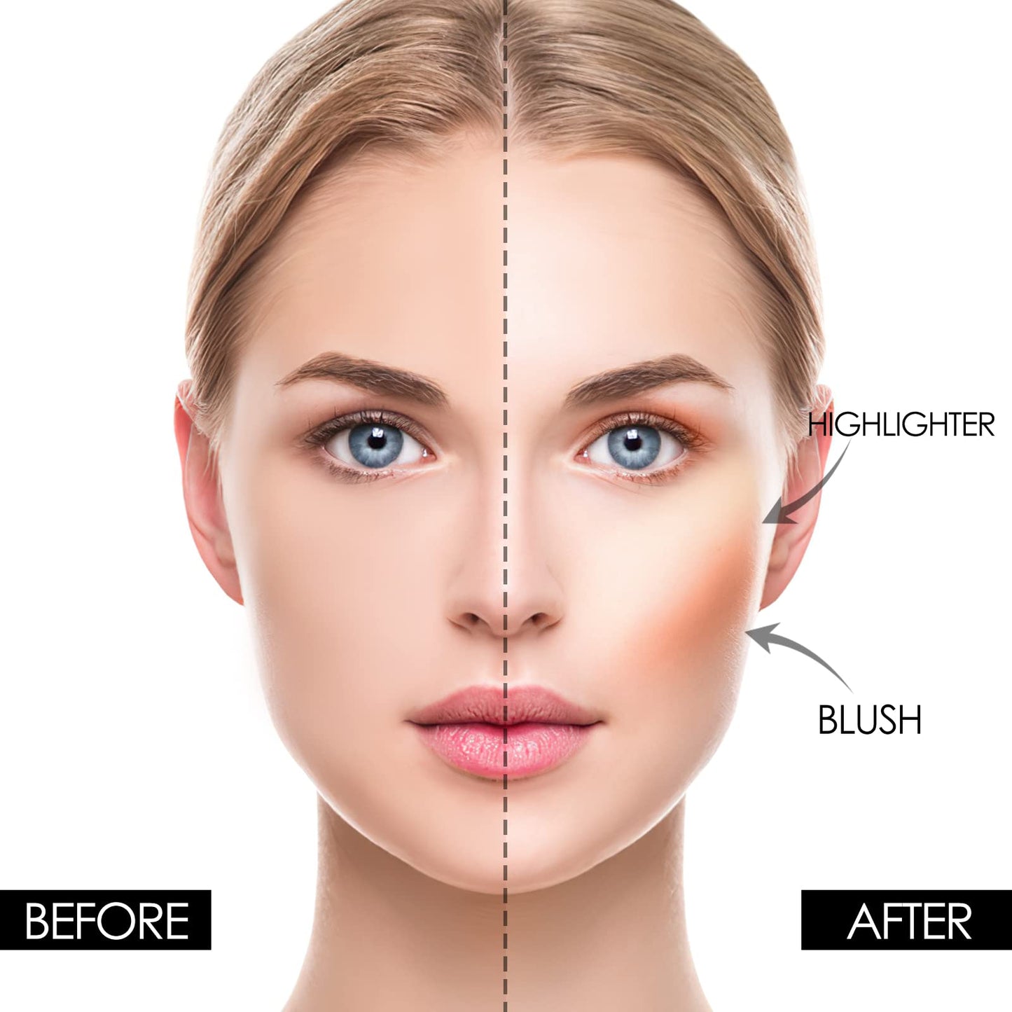 FOCALLURE Blush and Highlighter Palette,3 in 1 Makeup Powder Cruelty-Free Matte Blush,Shimmer Illuminator Highlighters for a Glowing Look,#02