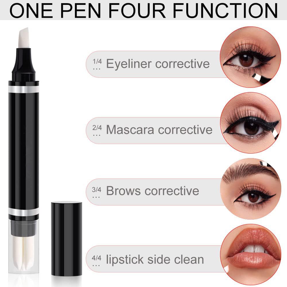 Skiennix Eye Makeup Remover Pen - Instant Touch-Up Eraser for Lipstick & Eyeliner | Travel-Friendly with 3 Replacement Heads