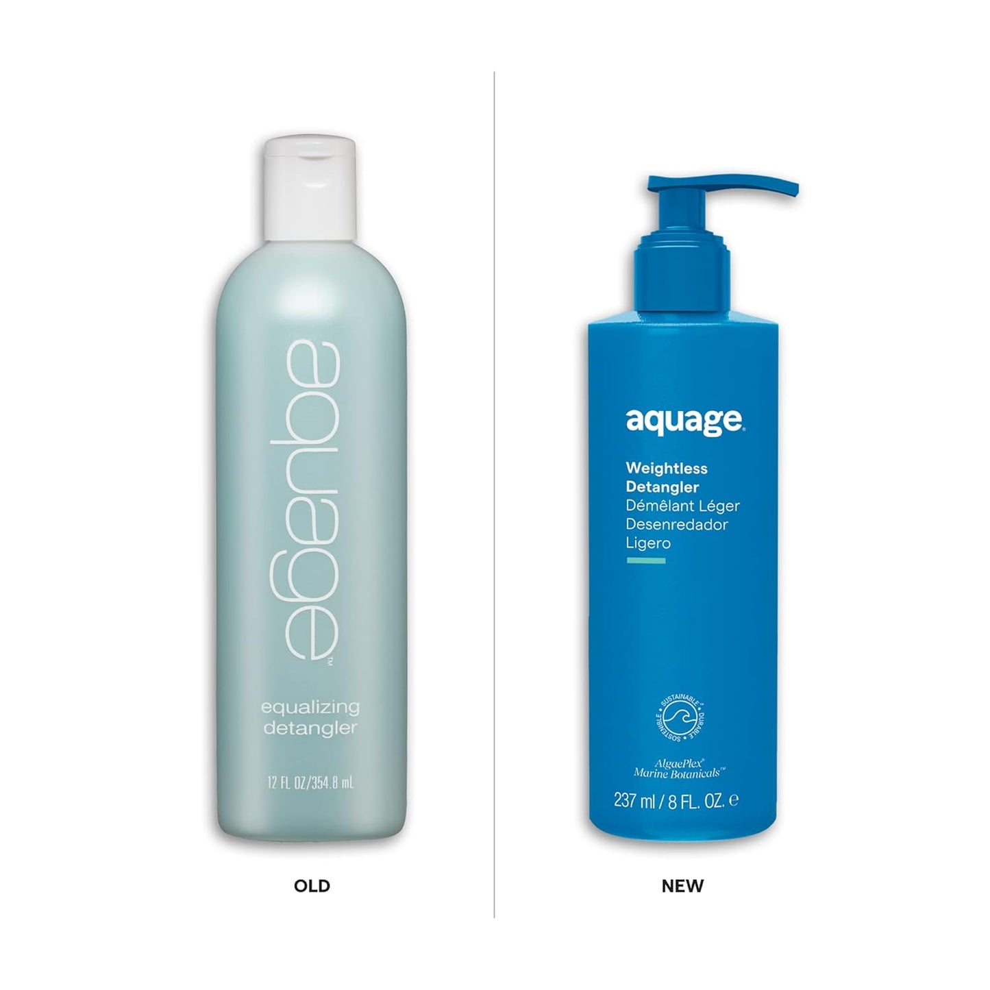 AQUAGE Weightless Detangler - Ultra-Light Conditioner for Hydration & Tangle-Free Hair | 8 oz
