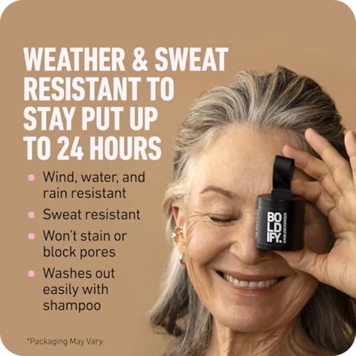 BOLDIFY Hairline Powder - Water-Resistant Root Touch Up Hair Color for Gray Coverage - 24-Hour Stain-Proof, Mess-Free Hair Powder for Thinning Hair - Ash Brown