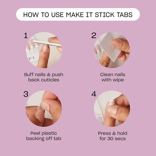 OPI Make It Stick - Nail Adhesive Glue & Press-On Tabs, 120 Count | Vegan, Fast-Drying, Mess-Free Application