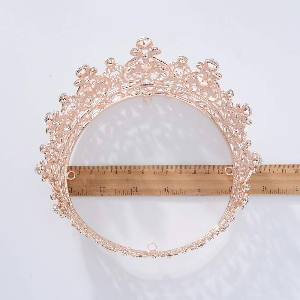 Eseres Women Crowns Rose Gold for Birthday Bridal Wedding Crowns Prom Queen