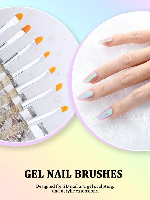 YOOVR 33PCS Nail Art Brushes Set, Nail Art Tools, Nail Design Tools with Gel Nail Brush, French Tip Tool Liner Brushes, Dotting Tools, Builder Gel Brush, Nail Tech Beginners Must Haves Stuff Supplies