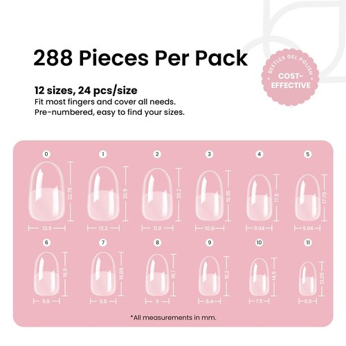 Beetles Gel Nail Tips Short Oval Fake Nails 288Pcs Pre-Shaped Half Matte Press on Nail Tips Full Cover False Nails Gifts for Girls Women Gelly Tips Home DIY Nail Extension