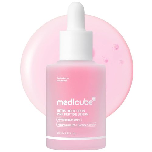 Medicube PDRN Pink Peptide Serum - Ultra-Light Hydrating Formula with Hyaluronic Acid | Fast-Absorbing Glow Care for Skin Clarity | 1.01 fl. Oz
