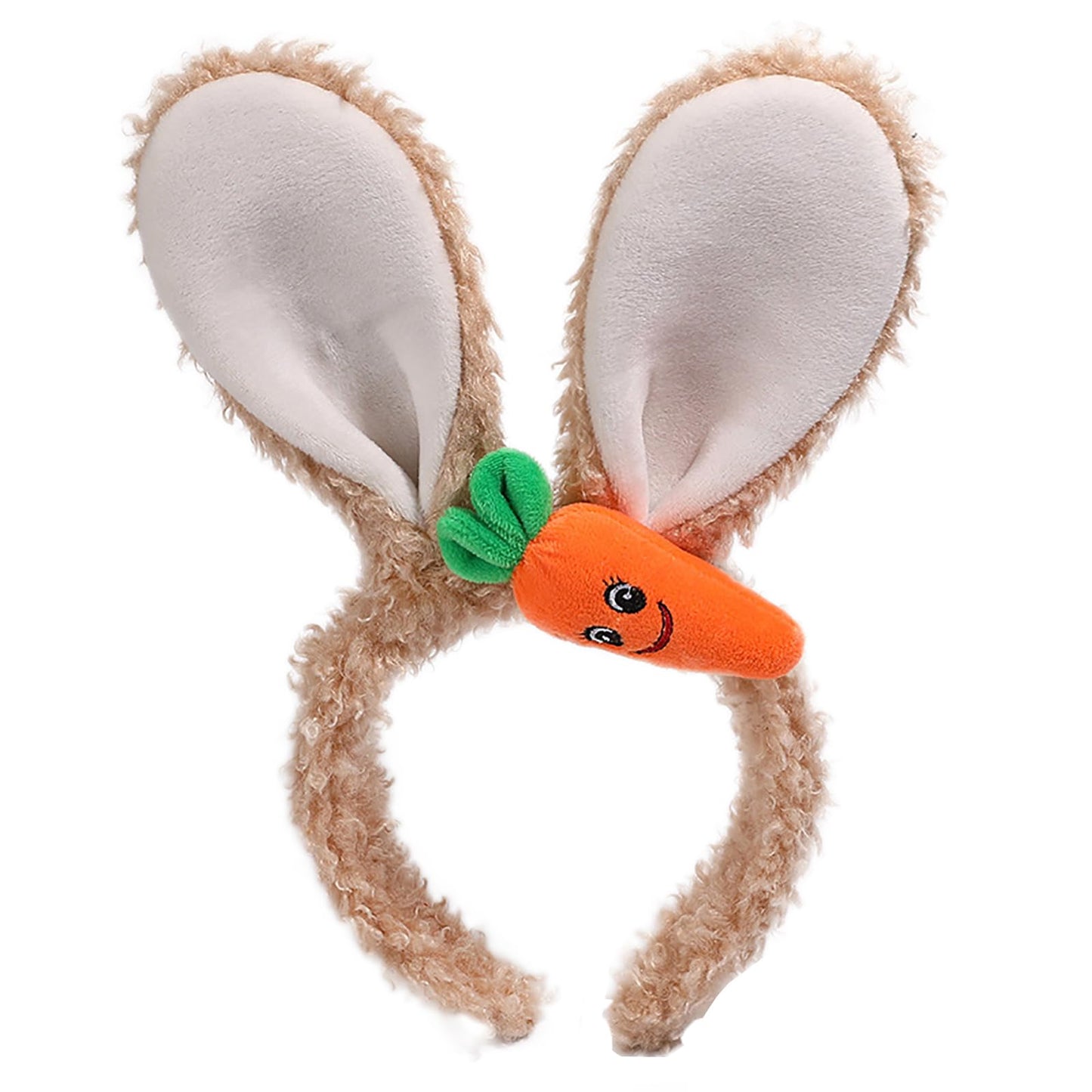 FunSpt Easter Bunny Rabbit Ears Plush Headband Halloween Costume for Aldult Carrots 4