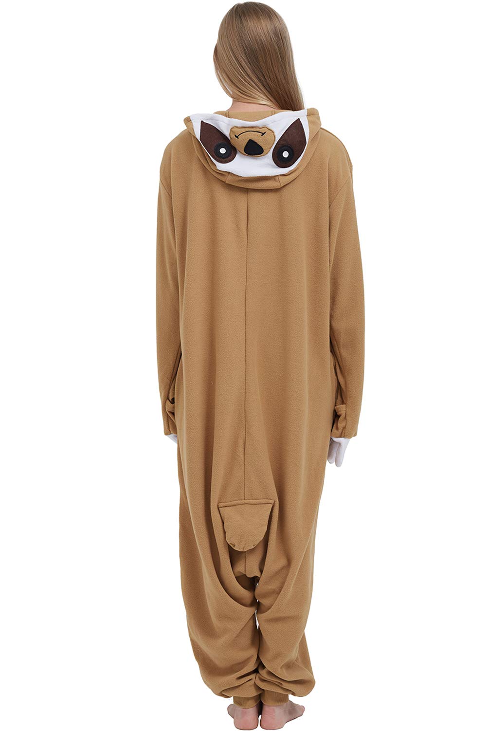 DarkCom Adult Sloth Onesie Pajamas Animal Cosplay Halloween Costume Christmas Pajamas Unisex Sleepwear Small