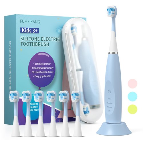 FUMEIKANG Kids Electric Toothbrushes Sonic Rechargeable Tooth Brush Gifts for Boys and Girls Smart Timer Power Toothbrush - 3 4 5 6 7 8 9 10 11 12