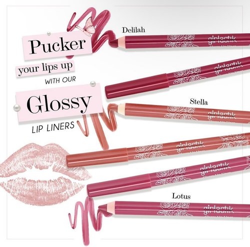 Girlactik Glossy Lip Liner - Moisturizing Lip Pencil for Glossy Shine | Smooth, Vegan & Cruelty-Free (Delilah)
