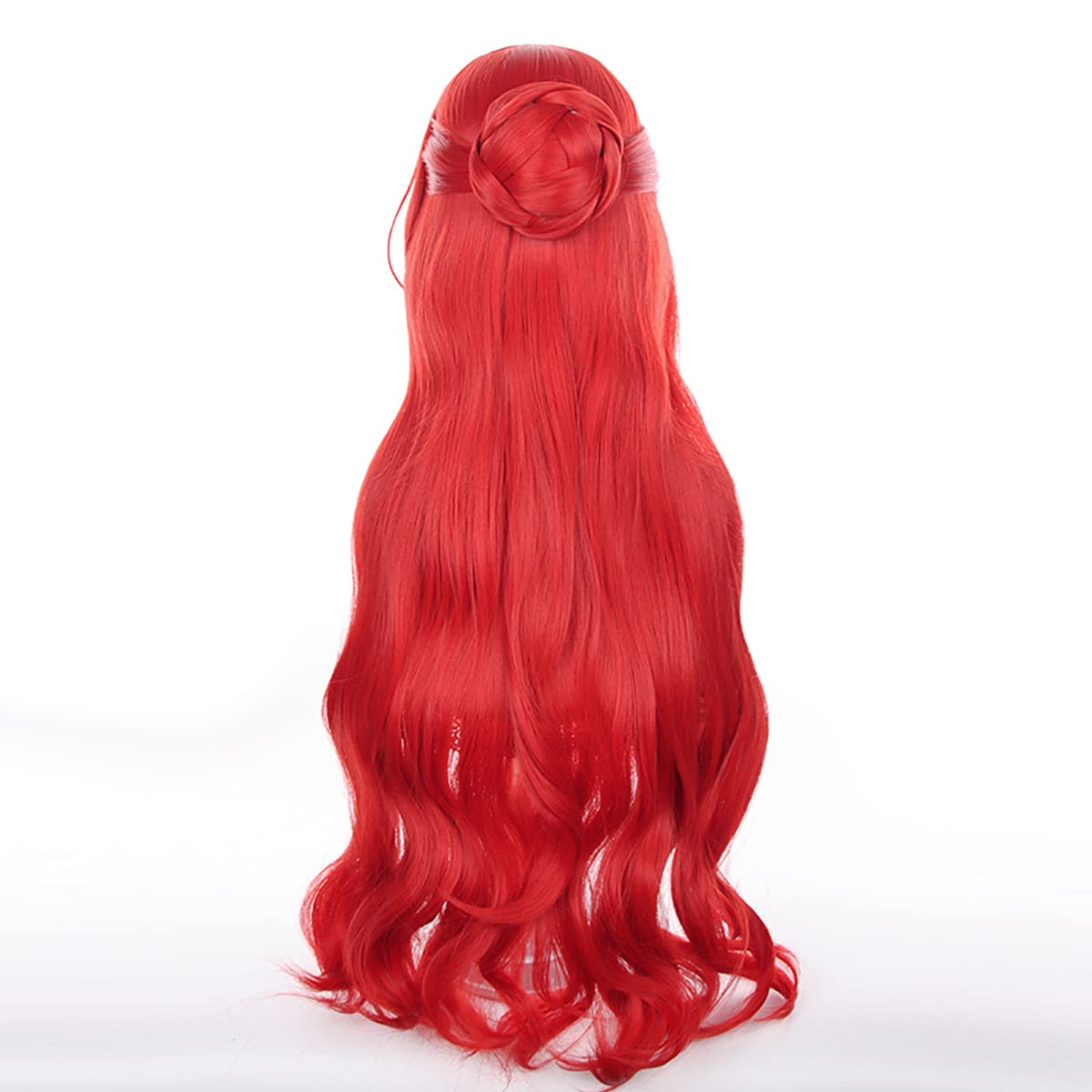 XiongXiongLe Game Honkai Star Rail Cosplay Role Himeko Red Shaped Long Curly Hair Replacement Wig for Women Girls Cos Party Halloween Christmas(Himeko)