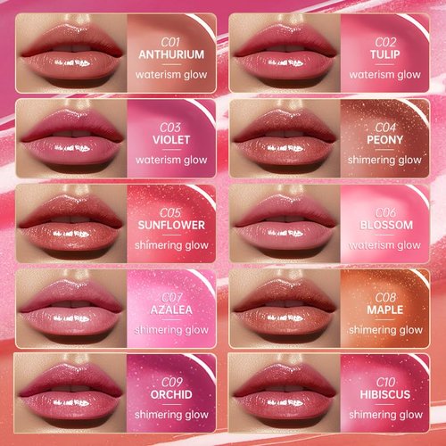 CATKIN Glossy Lip Balm - Ultra Hydrating Tinted Jelly for Plumping & Soothing Dry Lips | 0.12 oz C07 Azalea