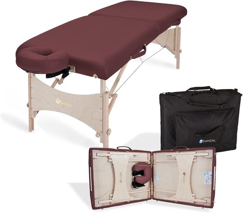 EarthLite Harmony DX Portable Massage Table Package - Includes Face Cradle & Carrying Case | 30" x 73", Burgundy
