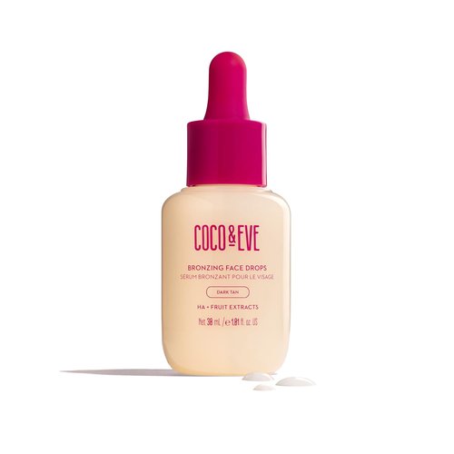 Coco & Eve Self Tanning Drops - Dark Gradual Face Tanner with Hyaluronic Acid for a Natural Glow | 1 Fl Oz