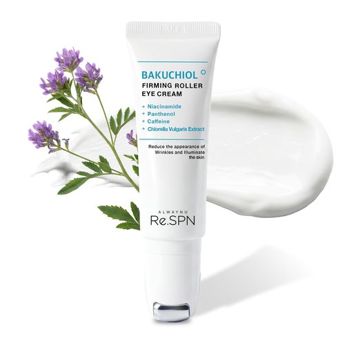 Re.SPN Bakuchiol Firming Eye Cream - Cooling Metal Roller for Puffiness, Wrinkles & Dark Circles | Vegan, Fragrance-Free (0.67 fl oz)