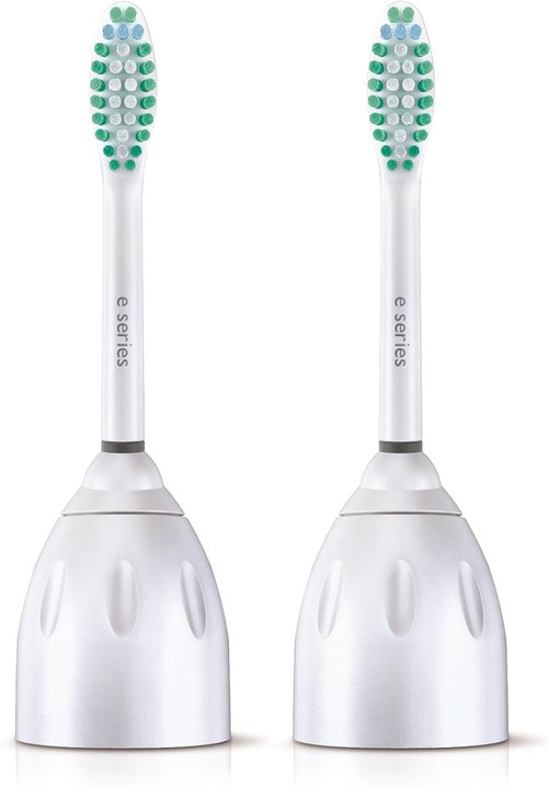 Philips Sonicare E-Series Replacement Toothbrush Heads - 2 Pack, White, HX7022/66 for Superior Oral Care