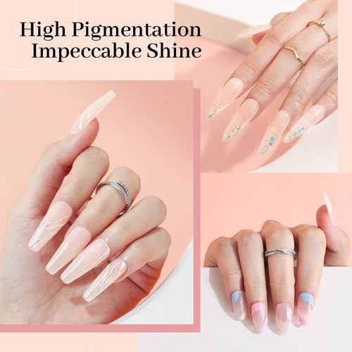 Modelones Dip Powder Nail Art - Translucent Sheer Nude Color | 28 Long-Lasting DIY Salon Powder