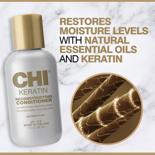 CHI Keratin Reconstructing Conditioner - Healthier Hair, Adds Shine & Prevents Breakage | 2 Oz