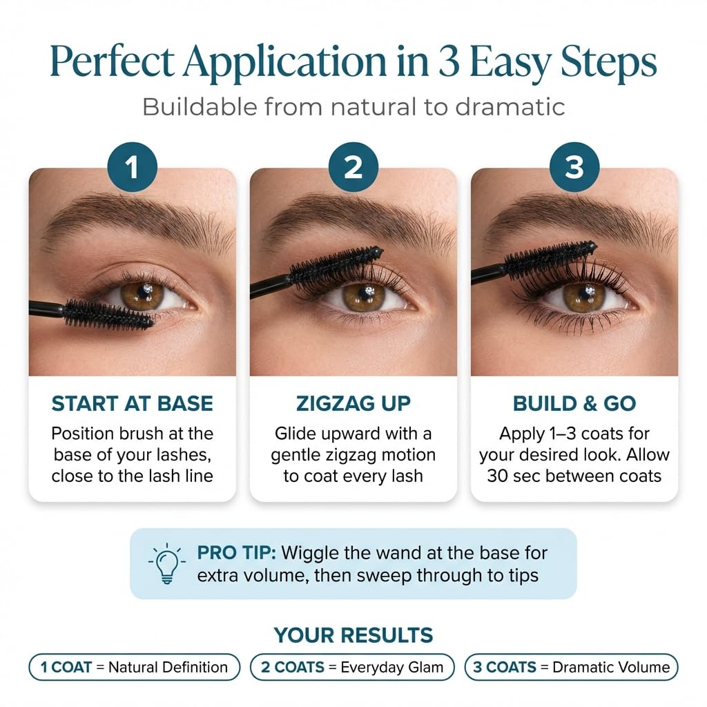 SEACRET Minerals Tubing Mascara - Volumizing & Thickening Formula, Non-Smudge, 0.28 OZ / 8 g