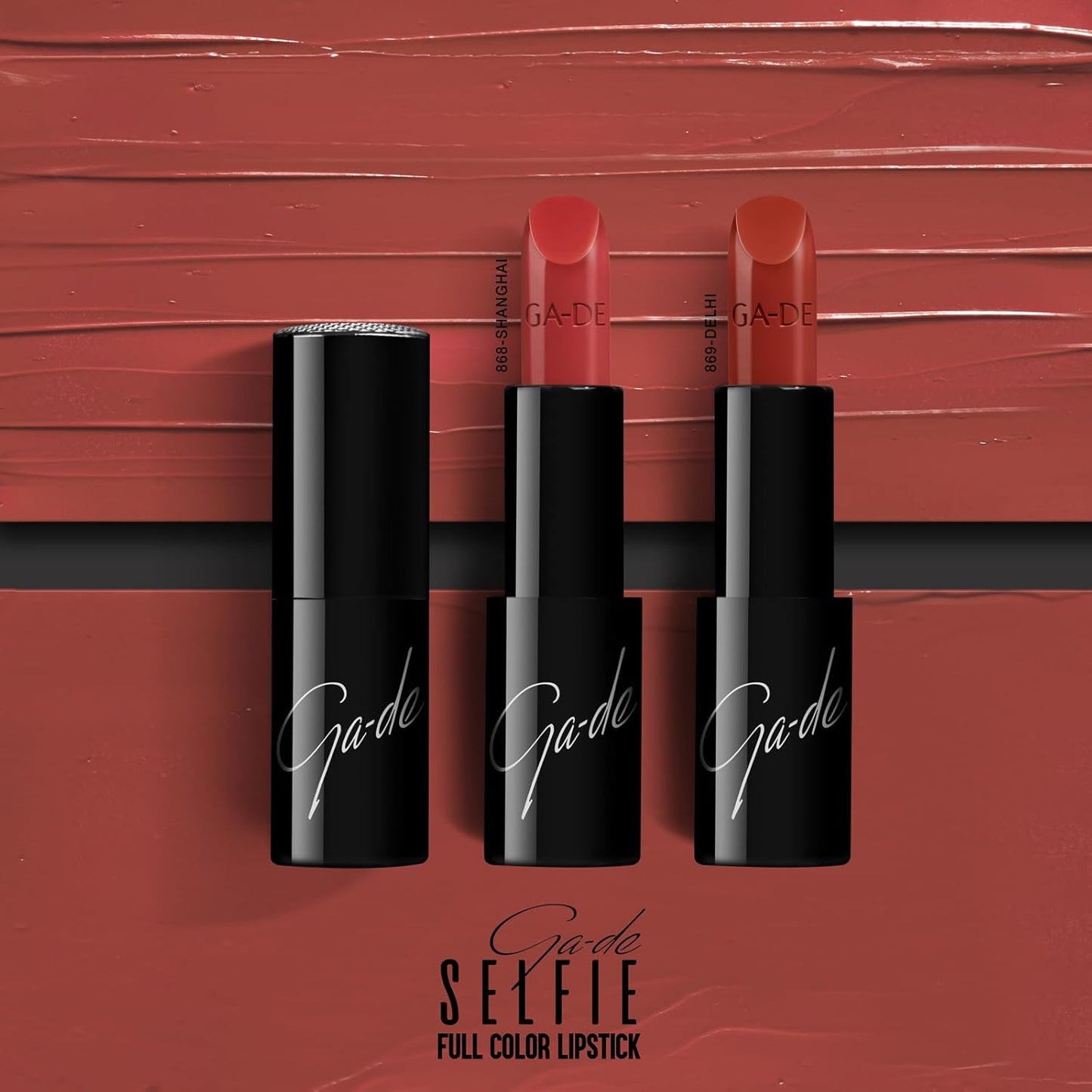 GA-DE Selfie Full Color Lipstick 869 - Long-Lasting High Pigment Formula with Argan Oil - 0.14 oz