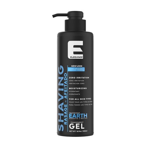 E Elegance Shaving Gel - Transparent Formula for Men & Women | Aquatic & Active Earth Fragrance, 16.9 Oz