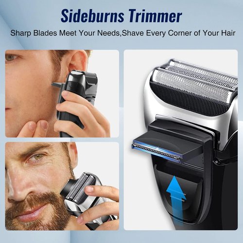 PRITECH Electric Razor for Men - Waterproof Foil Shaver with Beard Trimmer | Cordless Rechargeable, LED Display