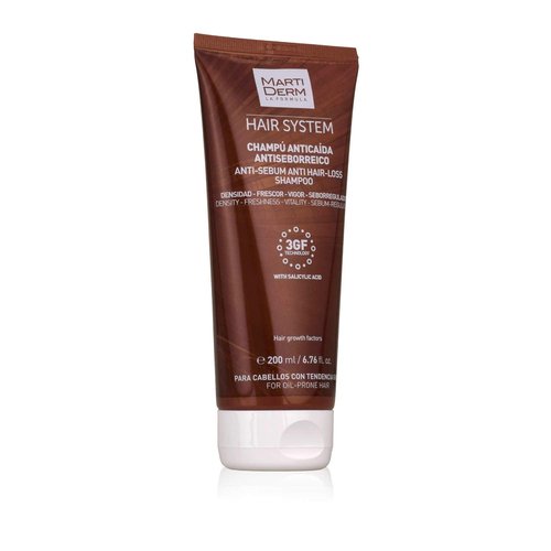 Martiderm Hair System 3GF Antiseborrheic Shampoo - 200ml | Nourishes & Strengthens Hair