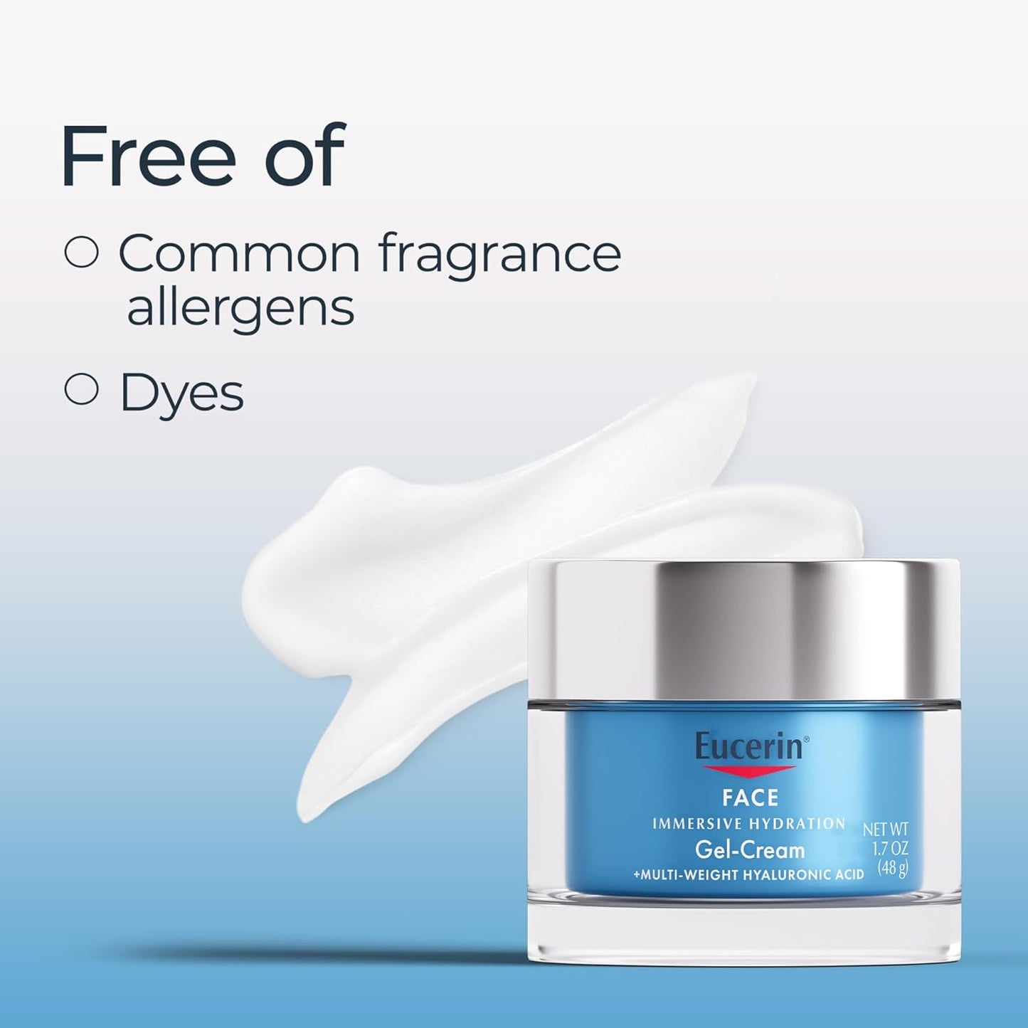 Eucerin Immersive Hydration Night Gel Face Cream - Hyaluronic Acid & Provitamin B5, 1.7 Oz