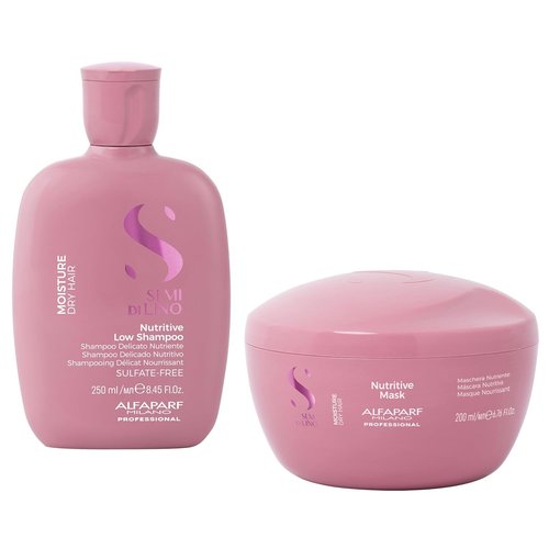 Alfaparf Milano Moisture Nutritive Shampoo & Hair Mask Set - Hydrates & Softens Dry Hair | Sulfate-Free & Color Safe