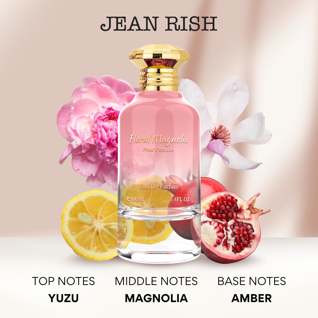 Jean Rish Floral Magnolia Perfume for Women - Long-Lasting Luxury Fragrance | 100ml Eau De Parfum