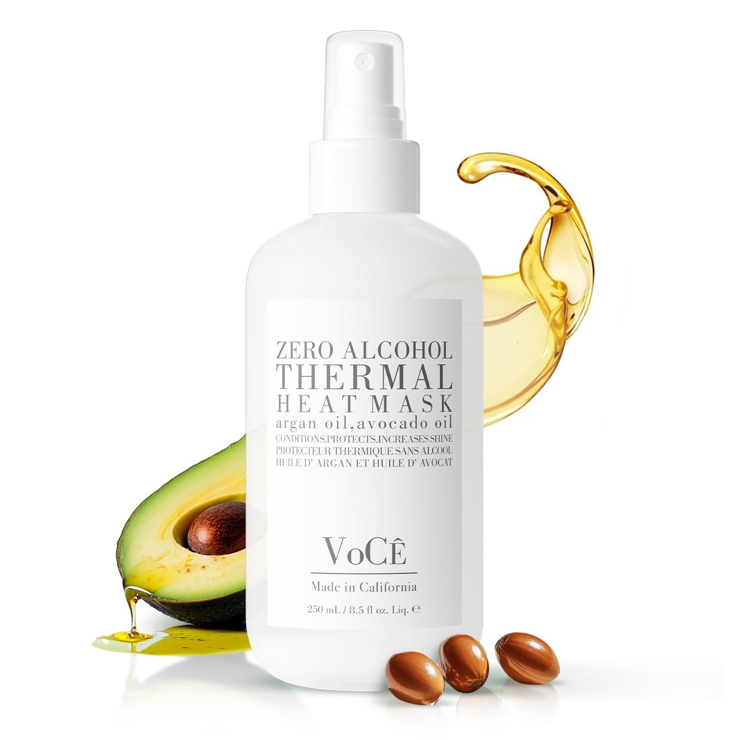 VoCÊ Thermal Protection Haircare Spray | Natural Heat Protectant for Hair | Memory Retention, Anti-Frizz, Non-Toxic, Cruelty-Free, Vegan (8.5 oz | 250 ml)