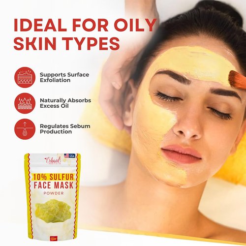 Regine Switzerland Sulfur Face Mask - All-Natural Brightening Clay Powder for Oily Skin | Cleanse Pores & Absorb Oil
