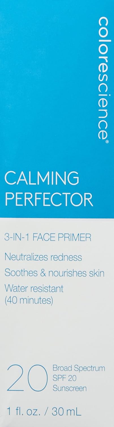 Colorescience Calming Perfector Face Primer - Water Resistant Mineral Sunscreen | Broad Spectrum SPF 20, 1 Fl Oz