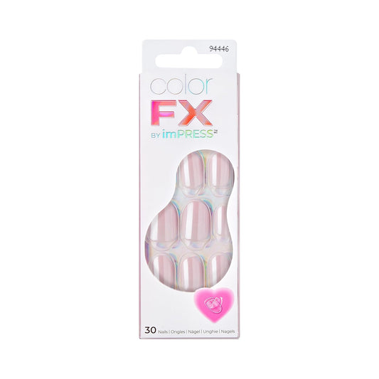 Kiss ColorFX Press On Nails - Adorable Pink Short Oval | Improved Adhesive for Up to 10-Day Hold