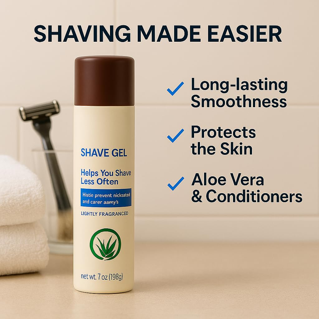 Skiennix Shaving Gel - Aloe Infused for Men & Women | Lightly Scented, 7 oz