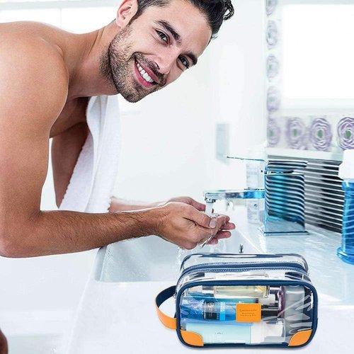 Lermende Toiletry Bag - Clear Dopp Kit for Men | Travel Organizer with Hand Strap