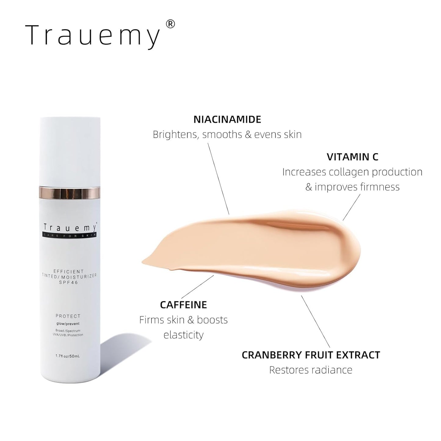 Skiennix Anti-Aging Tinted Face Moisturizer SPF 46 | Hydrating BB Cream - Water-Resistant & Dewy Finish