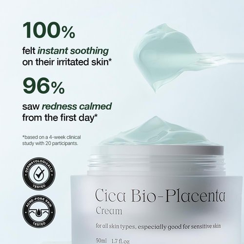 Natural Derma Project NDP Cica Cream - Lightweight Gel Face Moisturizer for Sunburn Relief | Hydrating & Soothing (1.7 Fl oz / 50ml)